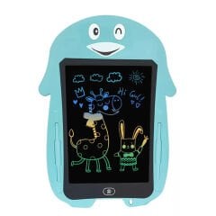Microcase 8.5 inch Penguen Tasarım Dijital Kalemli Çizim Yazı Tahtası Eğitim Tableti Mavi - AL3689