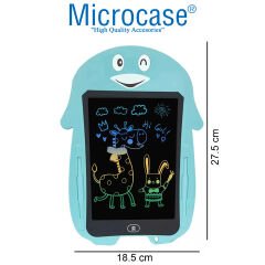 Microcase 8.5 inch Penguen Tasarım Dijital Kalemli Çizim Yazı Tahtası Eğitim Tableti Mavi - AL3689