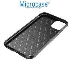 Microcase iPhone 11 Maxy Serisi Carbon Fiber Silikon Kılıf - Siyah