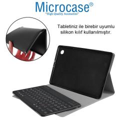 Microcase Huawei Mediapad T3 10 9.6 inç Yuvarlak Tuş Bluetooth Klavyeli Kılıf - YKK1