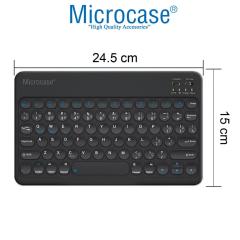 Microcase Huawei Mediapad T3 10 9.6 inç Yuvarlak Tuş Bluetooth Klavyeli Kılıf - YKK1