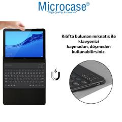 Microcase Huawei Mediapad T3 10 9.6 inç Yuvarlak Tuş Bluetooth Klavyeli Kılıf - YKK1