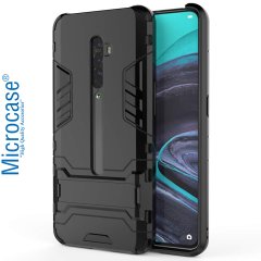 Microcase Oppo Reno 2 Alfa Serisi Armor Standlı Perfect Koruma Kılıf - Siyah