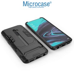 Microcase Oppo Reno 2 Alfa Serisi Armor Standlı Perfect Koruma Kılıf - Siyah