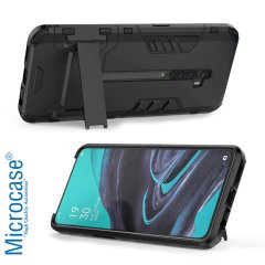Microcase Oppo Reno 2 Alfa Serisi Armor Standlı Perfect Koruma Kılıf - Siyah