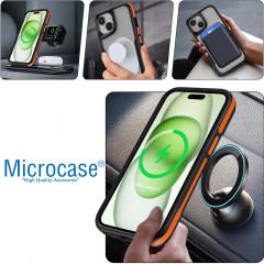 Microcase iPhone 13 için Magsafe Özellikli Kenarı Tırtıklı Darbe Emici Telefon Kılıfı - AL4853