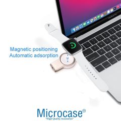 Microcase Apple Watch Ultra / Ultra 2 49mm ile Uyum  2in1 Type-C&USB Manyetik Şarj Aygıtı AL2730 Beyaz