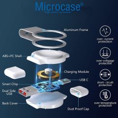 Microcase Apple Watch Ultra / Ultra 2 49mm ile Uyum  2in1 Type-C&USB Manyetik Şarj Aygıtı AL2730 Beyaz