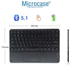 Huawei Mediapad T3 10 9.6 inch Yuvarlak Tuş Touchpad Klavyeli Kılıf -YKK3