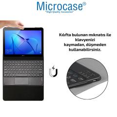 Huawei Mediapad T3 10 9.6 inch Yuvarlak Tuş Touchpad Klavyeli Kılıf -YKK3