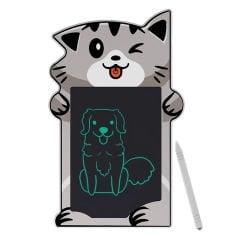 Microcase 8.5 inch Kedi Tasarım Dijital Kalemli Çizim Yazı Tahtası Eğitim Tableti Gri - AL3694