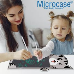 Microcase 8.5 inch Kedi Tasarım Dijital Kalemli Çizim Yazı Tahtası Eğitim Tableti Gri - AL3694