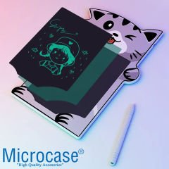 Microcase 8.5 inch Kedi Tasarım Dijital Kalemli Çizim Yazı Tahtası Eğitim Tableti Gri - AL3694