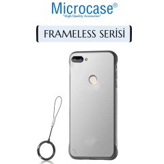 Microcase Xiaomi Mi 8 Lite Frameless Serisi Sert Rubber Kılıf - Siyah + Tempered Glass Cam Koruma