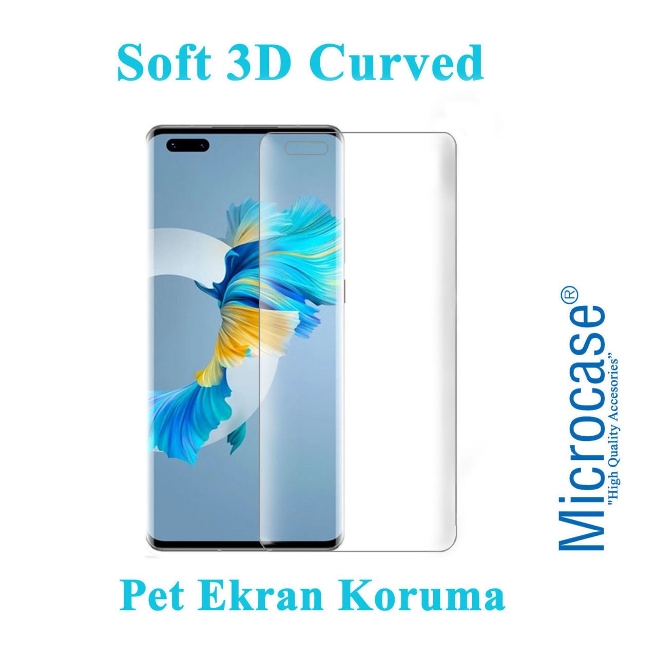Microcase Huawei Mate 40 Pro Full Ekran Koruma Curved 3D Pet Film