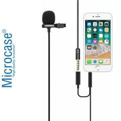 Microcase Kulaklık Girişli 3.5 mm Jack Profesyonel Youtuber Yaka Mikrofonu 1.5 Metre - AL2634