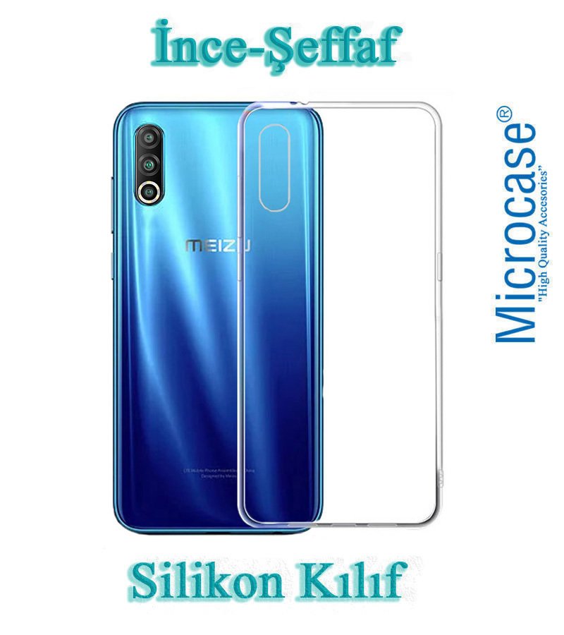 Microcase Meizu 16s Pro Ultra İnce 0.2 mm Soft Silikon Kılıf + Tempered Glass Cam Koruma (SEÇENEKLİ)