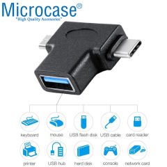 Microcase 2in1 USB 3.0 Hızlı Type C ve Micro USB OTG Adaptör - AL2616