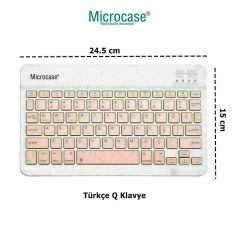 Microcase Tcl Nxtpaper 10s Tablet Tablet Uyumlu Tablet Çanta+Türkçe Bluetooth Klavye +Mouse+ Standı - Pembe AL8127