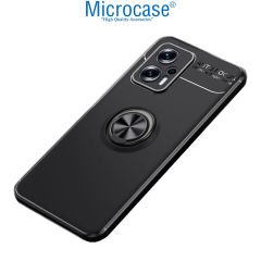 Microcase Xiaomi Redmi Note 11T Pro Focus Serisi Yüzük Standlı Silikon Kılıf - Siyah