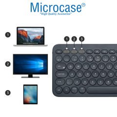 Microcase Microsoft Surface Go 2 Tablet için Bluetooth Klavye + Tablet Standı - AL8105