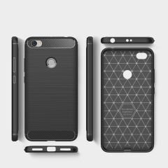 Xiaomi Redmi Note 5A - 5A Prime Brushed Carbon Silikon Kılıf + Cam