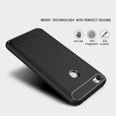 Xiaomi Redmi Note 5A - 5A Prime Brushed Carbon Silikon Kılıf + Cam