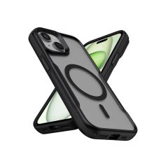 Microcase iPhone 15 için Magsafe Özellikli Kenarı Tırtıklı Darbe Emici Telefon Kılıfı - AL4853