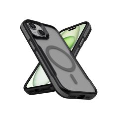 Microcase iPhone 15 için Magsafe Özellikli Kenarı Tırtıklı Darbe Emici Telefon Kılıfı - AL4853