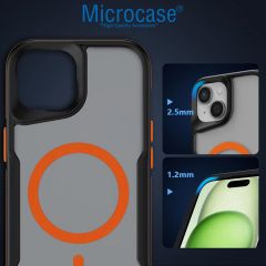 Microcase iPhone 15 için Magsafe Özellikli Kenarı Tırtıklı Darbe Emici Telefon Kılıfı - AL4853