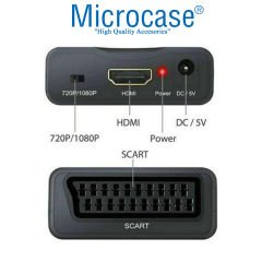 Microcase SCART to HDMI Dönüştürücü Adaptör Siyah - AL2621