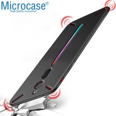 Microcase ZTE Nubia Red Magic 3 - 3S Elektrocase Serisi Kamera Korumalı Silikon Kılıf - Siyah + Tempered Glass Cam Koruma