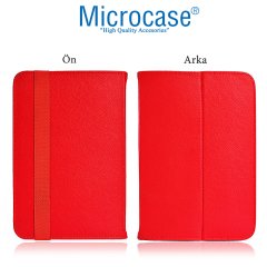 Microcase Samsung Galaxy Tab A 8 2019 P200 Delüx Serisi Universal Standlı Deri Kılıf - Kırmızı