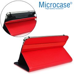 Microcase Samsung Galaxy Tab A 8 2019 P200 Delüx Serisi Universal Standlı Deri Kılıf - Kırmızı