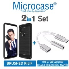 Honor Note 10 Brushed Silikon Kılıf + Şarj ve Kulaklık Adaptörü