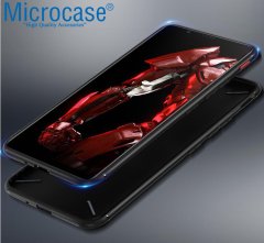 Microcase ZTE Nubia Red Magic 3 - 3S Elektrocase Serisi Kamera Korumalı Silikon Kılıf - Siyah