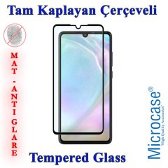 Microcase Huawei P30 Tam Kaplayan Çerçeveli Tempered Ekran Koruyucu - MAT SİYAH