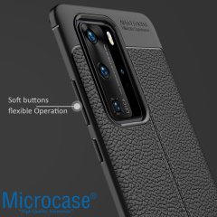Microcase Huawei P40 Pro Leather Tpu Silikon Kılıf - Siyah