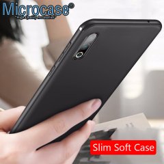 Microcase Meizu 16s Pro Elektrocase Serisi Silikon Kılıf Siyah + Tempered Glass Cam Koruma (SEÇENEKLİ)