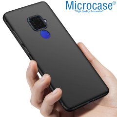 Microcase Huawei Mate 30 Lite Elektrocase Serisi Kamera Korumalı Silikon Kılıf - Siyah