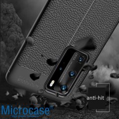 Microcase Huawei P40 Pro Leather Tpu Silikon Kılıf - Siyah