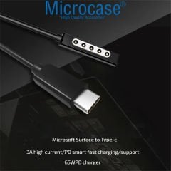 Microcase Surface Pro 1-2 uyumlu Type-C PD Manyetik Şarj Kablosu 150 cm - AL4144