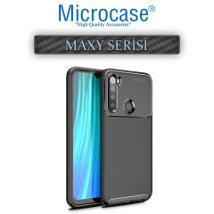 Microcase Xiaomi Redmi Note 8 Maxy Serisi Carbon Fiber Silikon Kılıf - Siyah