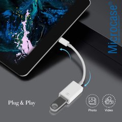 Microcase Lightning iPhone iPad to USB Kamera Adaptörü - Lightning to USB Beyaz - AL2470