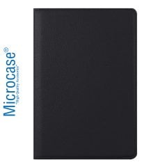 Microcase Huawei Mediapad T5 10.1 inch 360 Derece Döner Standlı Deri Kılıf - Siyah