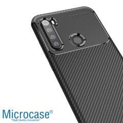 Microcase Xiaomi Redmi Note 8 Maxy Serisi Carbon Fiber Silikon Kılıf - Siyah