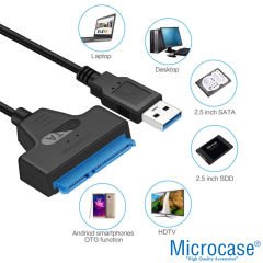 Microcase USB 3.0 to 2.5 inç Sata HDD SSD Çevirici Veri Aktarma Kurtarma Kablosu - AL2625