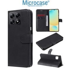 Microcase Xiaomi 14T Pro Darbeye Dayanıklı Cüzdanlı ve Standlı Kapaklı Deri Kılıf Siyah AL4232