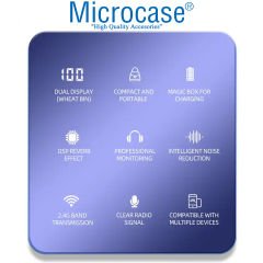 Microcase Lightning Girişli Çiftli Profesyonel Wireless Kablosuz Yaka Mikrofonu Lavalier - AL4136