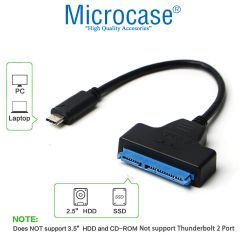 Microcase Type C to 2.5 inç Sata HDD SSD Çevirici Veri Aktarma Kurtarma Kablosu - AL2626